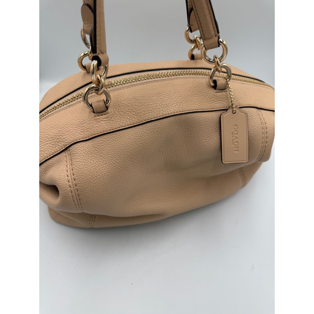 Coach Lenox Satchel F59325 Beechwood Pebble Leather Gold Hardware Handbag - Picture 9 of 16